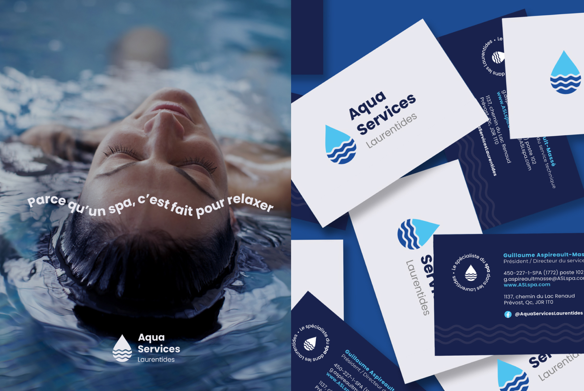 Conception carte affaires Aqua services Laurentides