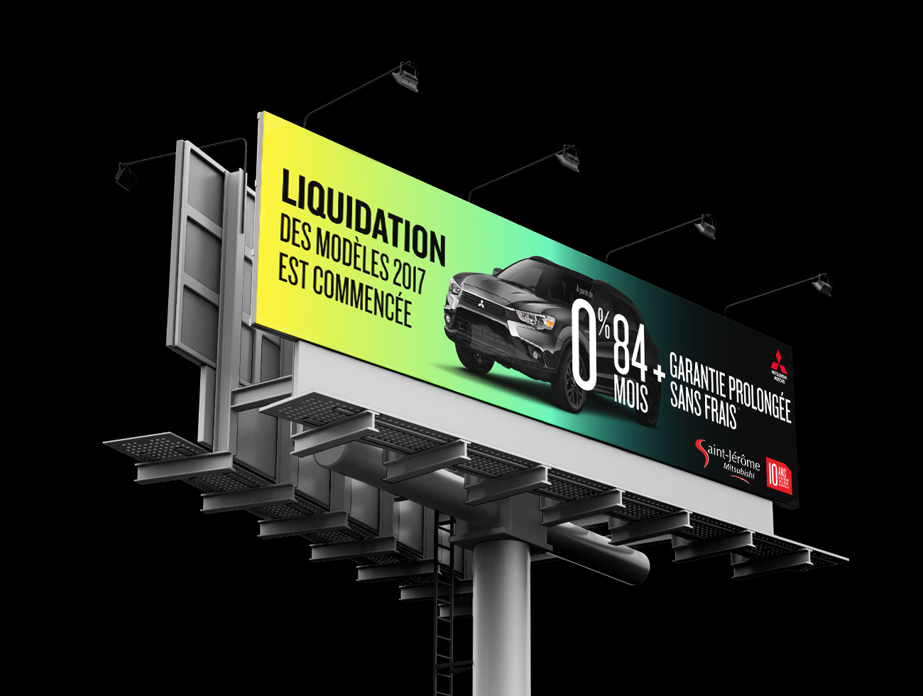 TRIDAL Conception panneau autoroute Mitsubishi